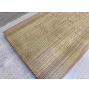 Клён Американский Волнистый Печёный 180гр заготовка на топ Радиал А Волна ААА 26х177х510 мм - 2 шт (книжкой) (Уценка-сучки)-7