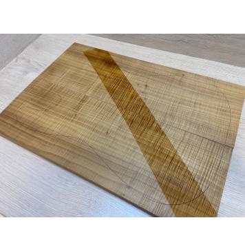 Клён Американский Волнистый Печёный 180гр заготовка на топ Радиал А Волна ААА 26х177х510 мм - 2 шт (книжкой) (Уценка-сучки)-9