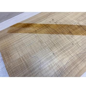 Клён Американский Волнистый Печёный 180гр заготовка на топ Радиал А Волна ААА 26х177х510 мм - 2 шт (книжкой) (Уценка-сучки)-10