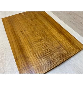 Клён Американский Волнистый Печёный 180гр заготовка на топ Радиал А Волна ААА 26х177х510 мм - 2 шт (книжкой) (Уценка-сучки)-11