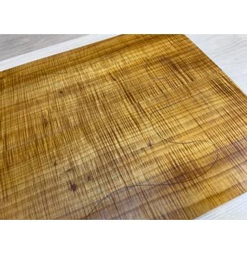 Клён Американский Волнистый Печёный 180гр заготовка на топ Радиал А Волна ААА 26х177х510 мм - 2 шт (книжкой) (Уценка-сучки)-14