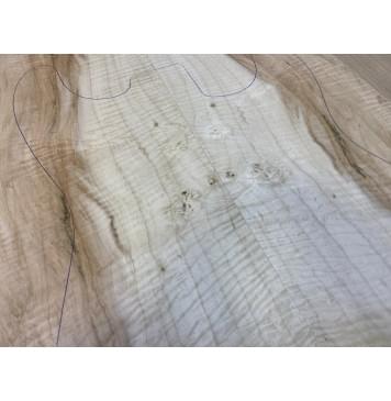 Клён Белый Явор, Волнистый заготовка на топ Смешанный А Волна АА 20х194-164х555-520 мм - 2 шт. (книжкой) Уценка-сучки-4