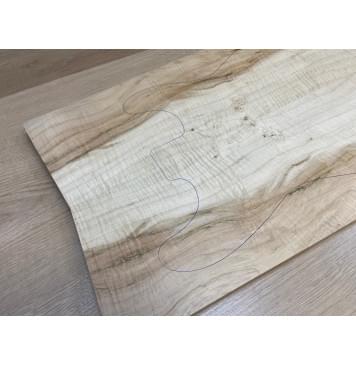 Клён Белый Явор, Волнистый заготовка на топ Смешанный А Волна АА 20х194-164х555-520 мм - 2 шт. (книжкой) Уценка-сучки-6