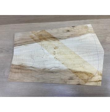 Клён Белый Явор, Волнистый заготовка на топ Смешанный А Волна АА 20х194-164х555-520 мм - 2 шт. (книжкой) Уценка-сучки-8