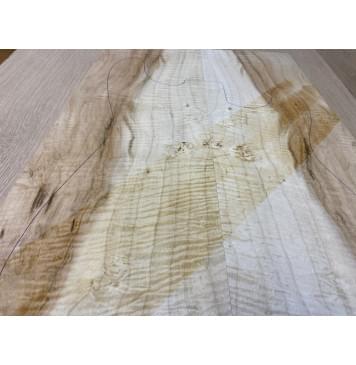 Клён Белый Явор, Волнистый заготовка на топ Смешанный А Волна АА 20х194-164х555-520 мм - 2 шт. (книжкой) Уценка-сучки-10