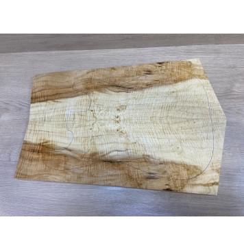 Клён Белый Явор, Волнистый заготовка на топ Смешанный А Волна АА 20х194-164х555-520 мм - 2 шт. (книжкой) Уценка-сучки-0