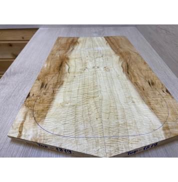 Клён Белый Явор, Волнистый заготовка на топ Смешанный А Волна АА 20х194-164х555-520 мм - 2 шт. (книжкой) Уценка-сучки-11