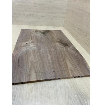 Орех Американский заготовка на топ Смешанный А 9.5х194х565 мм - 2шт (книжкой) Уценка-сучки-1