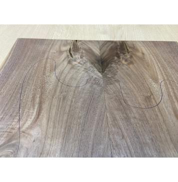 Орех Американский заготовка на топ Смешанный А 9.5х194х565 мм - 2шт (книжкой) Уценка-сучки-7