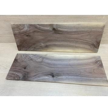 Орех Американский Заболонь Волнистый заготовка на топ Смешанный А Волна А 10х180х535 мм - 2 шт. (книжкой) Уценка-сучки-2