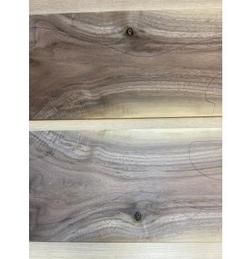 Орех Американский Заболонь Волнистый заготовка на топ Смешанный А Волна А 10х180х535 мм - 2 шт. (книжкой) Уценка-сучки-8