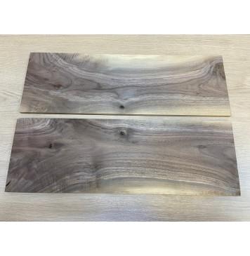 Орех Американский Заболонь Волнистый заготовка на топ Смешанный А Волна А 10х180х535 мм - 2 шт. (книжкой) Уценка-сучки-7