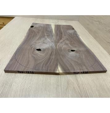 Орех Американский Заболонь заготовка на топ под заливку Тангент А 10х170-150х470 мм - 2 шт. (книжкой) Уценка-сучки-2