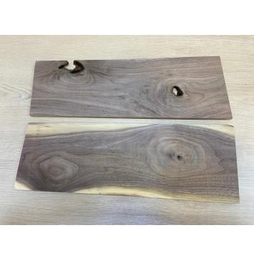 Орех Американский Заболонь заготовка на топ под заливку Тангент А 10х170-150х470 мм - 2 шт. (книжкой) Уценка-сучки-7