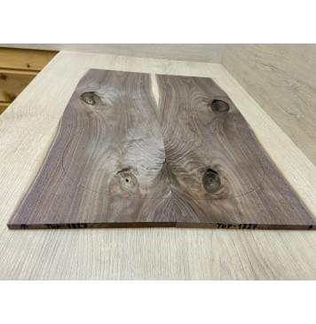 Орех Американский заготовка на топ Смешанный А 10х190х540 мм - 2 шт. (книжкой) Уценка-сучки-3