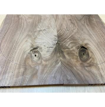 Орех Американский заготовка на топ Смешанный А 10х190х540 мм - 2 шт. (книжкой) Уценка-сучки-6