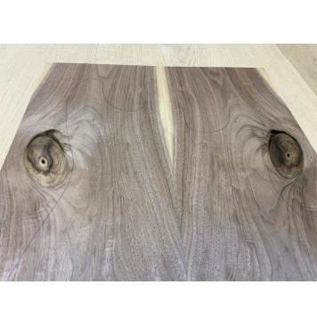 Орех Американский заготовка на топ Смешанный А 10х190х540 мм - 2 шт. (книжкой) Уценка-сучки-5