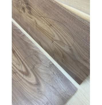 Орех Американский заготовка на топ Тангент А 16х160х550 мм - 2 шт. (книжкой) Уценка-сучки-5