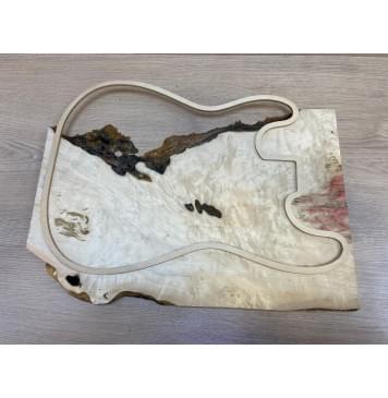 Клён Американский Каповый заготовка на топ для Тревел гитары под заливку Тангент АА Кап АА 24х320-240х490 мм - (цельный)-11