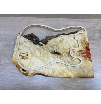 Клён Американский Каповый заготовка на топ для Тревел гитары под заливку Тангент АА Кап АА 24х320-240х490 мм - (цельный)-16