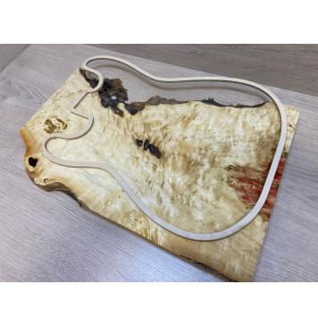 Клён Американский Каповый заготовка на топ для Тревел гитары под заливку Тангент АА Кап АА 24х320-240х490 мм - (цельный)-14