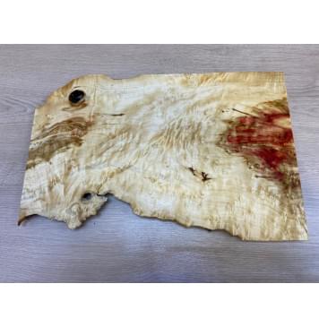 Клён Американский Каповый заготовка на топ для Тревел гитары под заливку Тангент АА Кап АА 24х320-240х490 мм - (цельный)-17