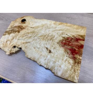 Клён Американский Каповый заготовка на топ для Тревел гитары под заливку Тангент АА Кап АА 24х320-240х490 мм - (цельный)-13