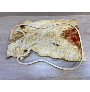 Клён Американский Каповый заготовка на топ для Тревел гитары под заливку Тангент АА Кап АА 24х320-240х490 мм - (цельный)-18