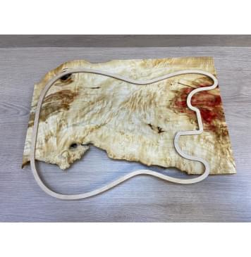 Клён Американский Каповый заготовка на топ для Тревел гитары под заливку Тангент АА Кап АА 24х320-240х490 мм - (цельный)-19