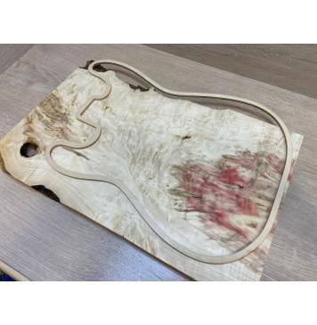 Клён Американский Каповый заготовка на топ под заливку Тангент АА Кап ААА 25х325х505 мм (цельный) АКЦИЯ-6