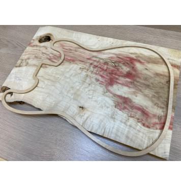 Клён Американский Каповый заготовка на топ под заливку Тангент АА Кап ААА 25х325х505 мм (цельный) АКЦИЯ-10