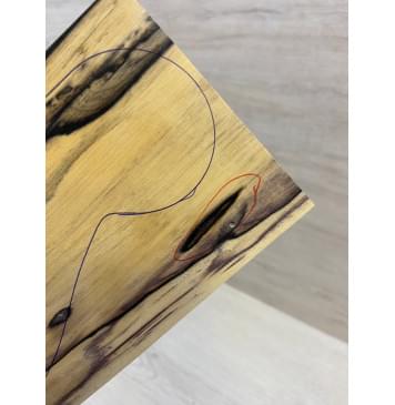 Эбен Лунный заготовка накладки на головку грифа под заливку Смешанный АА 3.5х105-94х190 мм (Уценка-трещина)-4