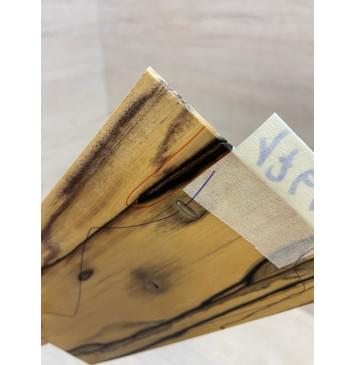 Эбен Лунный заготовка накладки на головку грифа под заливку Смешанный АА 3.5х105-94х190 мм (Уценка-трещина)-2