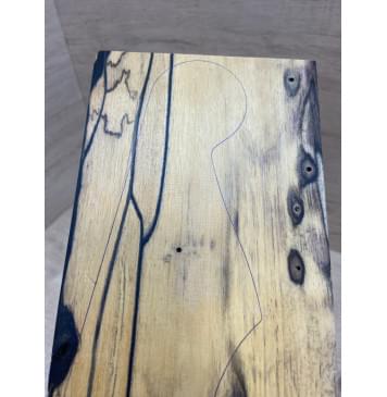 Эбен Лунный заготовка накладки на головку грифа под заливку Смешанный АА 4х118х190 мм-5