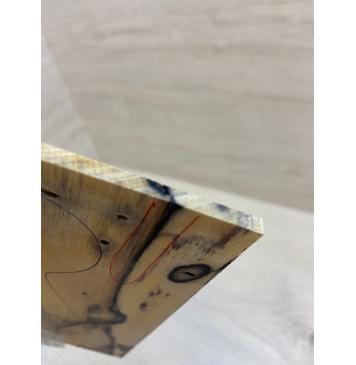 Эбен Лунный заготовка накладки на головку грифа под заливку Смешанный АА 3.5х110х190 мм (Уценка-трещина)-1