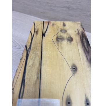 Эбен Лунный заготовка накладки на головку грифа под заливку Смешанный АА 3.7х118-113х190 мм (Уценка-трещина)-3