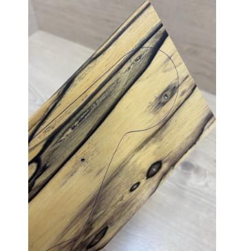 Эбен Лунный заготовка накладки на головку грифа под заливку Смешанный АА 3.5х107х190 мм-3