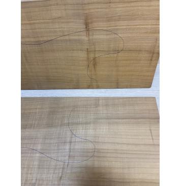 Клён Белый Печёный 180гр заготовка на топ Радиал А 7х190х535 мм - 2шт (книжкой)-6