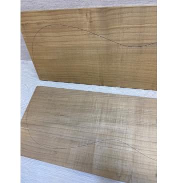 Клён Белый Печёный 180гр заготовка на топ Радиал А 7х190х535 мм - 2шт (книжкой)-5