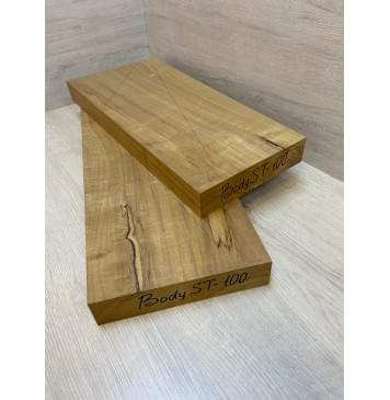 Клён Печёный 180 гр заготовка корпуса Смешанный А 46.5х250-217х540 мм (2шт) Уценка-сучки-10