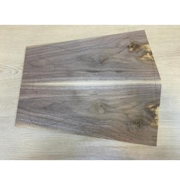 Орех Американский заготовка на топ Тангент А 10х193-143х460-430 мм - 2 шт. (книжкой) Уценка-сучки-0