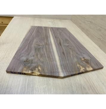 Орех Американский заготовка на топ Тангент А 10х193-143х460-430 мм - 2 шт. (книжкой) Уценка-сучки-2