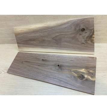 Орех Американский заготовка на топ Тангент А 10х193-143х460-430 мм - 2 шт. (книжкой) Уценка-сучки-3