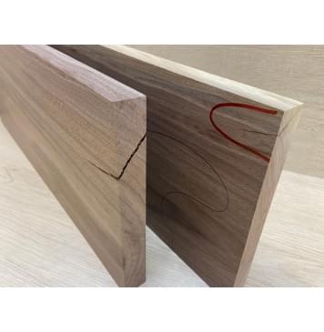 Орех Американский заготовка на топ Тангент АА 20х220-190х530 мм - 2 шт. (книжкой) АКЦИЯ-1