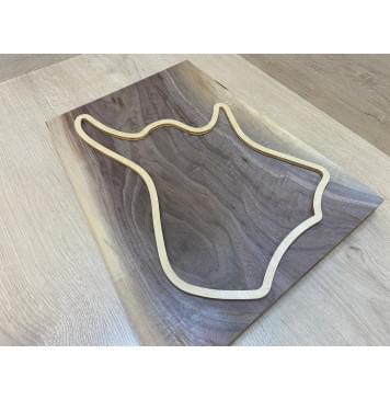 Орех Американский Заболонь заготовка корпуса для Тревел гитары Тангент АА 30х348-278х405 мм (Массив)-0