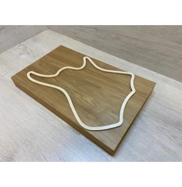 Осина Печёная 180гр заготовка корпуса для Тревел гитары Тангент ААА 44.5х267-257х425 мм (Массив)-1