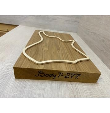 Осина Печёная 180гр заготовка корпуса для Тревел гитары Тангент ААА 44.5х267-257х425 мм (Массив)-2