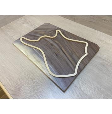 Орех Американский Заболонь заготовка на топ для Тревел гитары Смешанный ААА 18х296-276х385 мм (цельный)-1