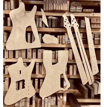 Dingwall D-rock 5, 20 ладов, 34-37", Single bass bridge Hipshot style, полный комплект для фрезеровки гитары, фанера 8мм-0