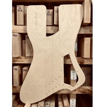 Dingwall D-rock 5, 20 ладов, 34-37", Single bass bridge Hipshot style, полный комплект для фрезеровки гитары, фанера 8мм-2